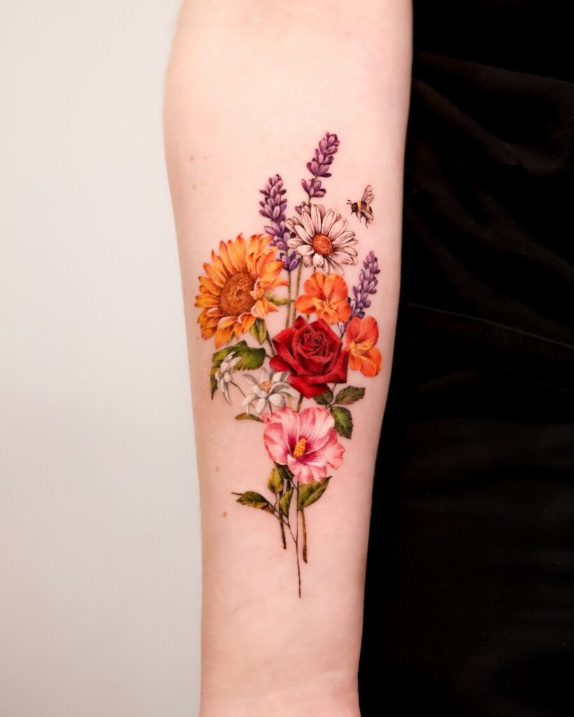 99+ Hình Xăm Bông Hoa Mini Đẹp – Xu Hướng Nghệ Thuật & Ý Nghĩa Sâu Sắc 2025 451751545 1546762069592144 5621196170535374182 n