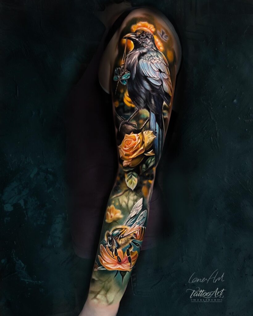 Hình xăm mệnh Mộc – 50+ Mẫu hình xăm phong thủy giúp cân bằng năng lượng và tăng sự tự tin hinh xam nu menh moc full tay