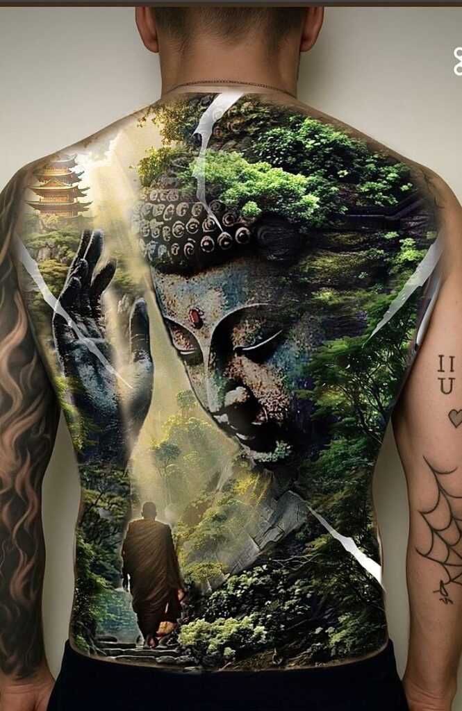 Hình xăm mệnh Mộc – 50+ Mẫu hình xăm phong thủy giúp cân bằng năng lượng và tăng sự tự tin hinh xam phat full lung menh moc