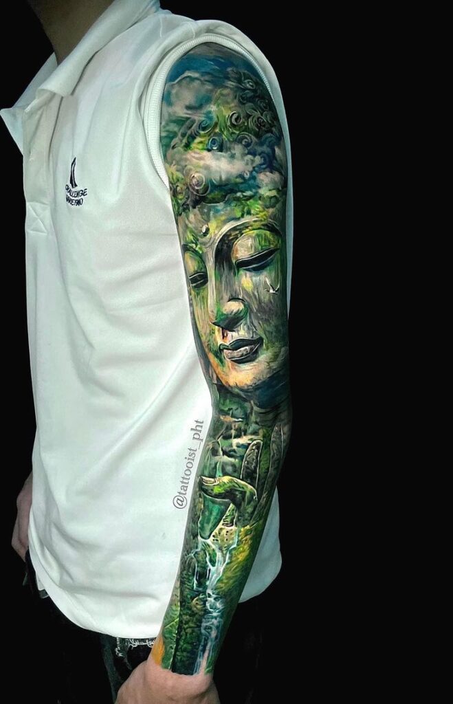 Hình xăm mệnh Mộc – 50+ Mẫu hình xăm phong thủy giúp cân bằng năng lượng và tăng sự tự tin hinh xam phat full tay menh moc