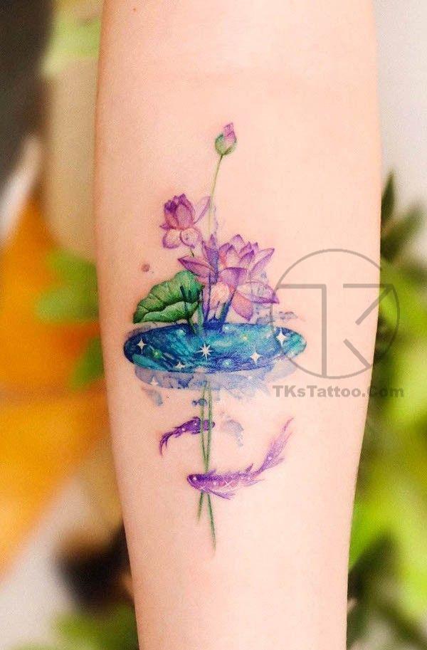 Top Hình Xăm Hợp Tuổi Tý Đẹp, Hút Tài Lộc & May Mắn Nhất 2026 | TKs Tattoo hinh xam mini hoa sen va ca