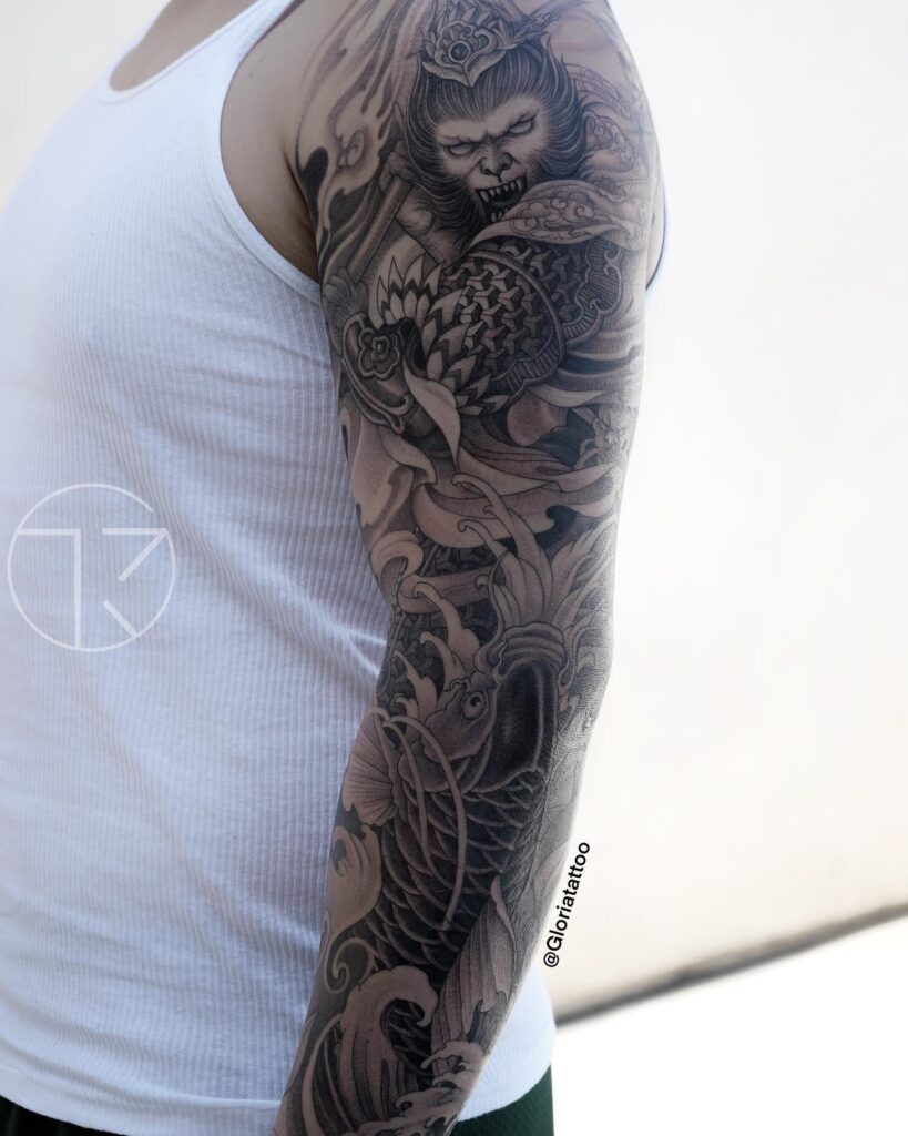 Top Hình Xăm Hợp Tuổi Tý Đẹp, Hút Tài Lộc & May Mắn Nhất 2026 | TKs Tattoo hinh xam ngo khong va ca chep